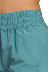 Fast Hands Windbreaker Shorts in Dusty Teal