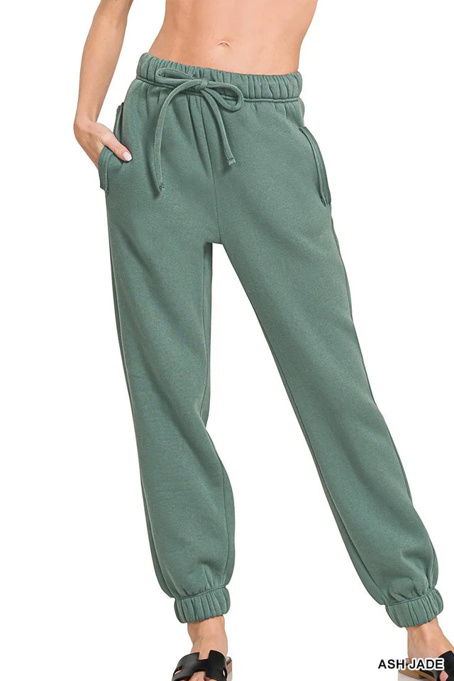 Après-Dink Fleece Joggers in Ash Jade
